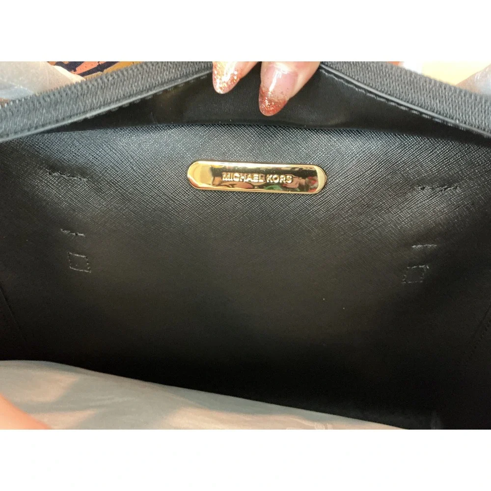 Michael Kors Charlotte LG‎ 3in1 Tote Black Leather MSRP $678 NWT